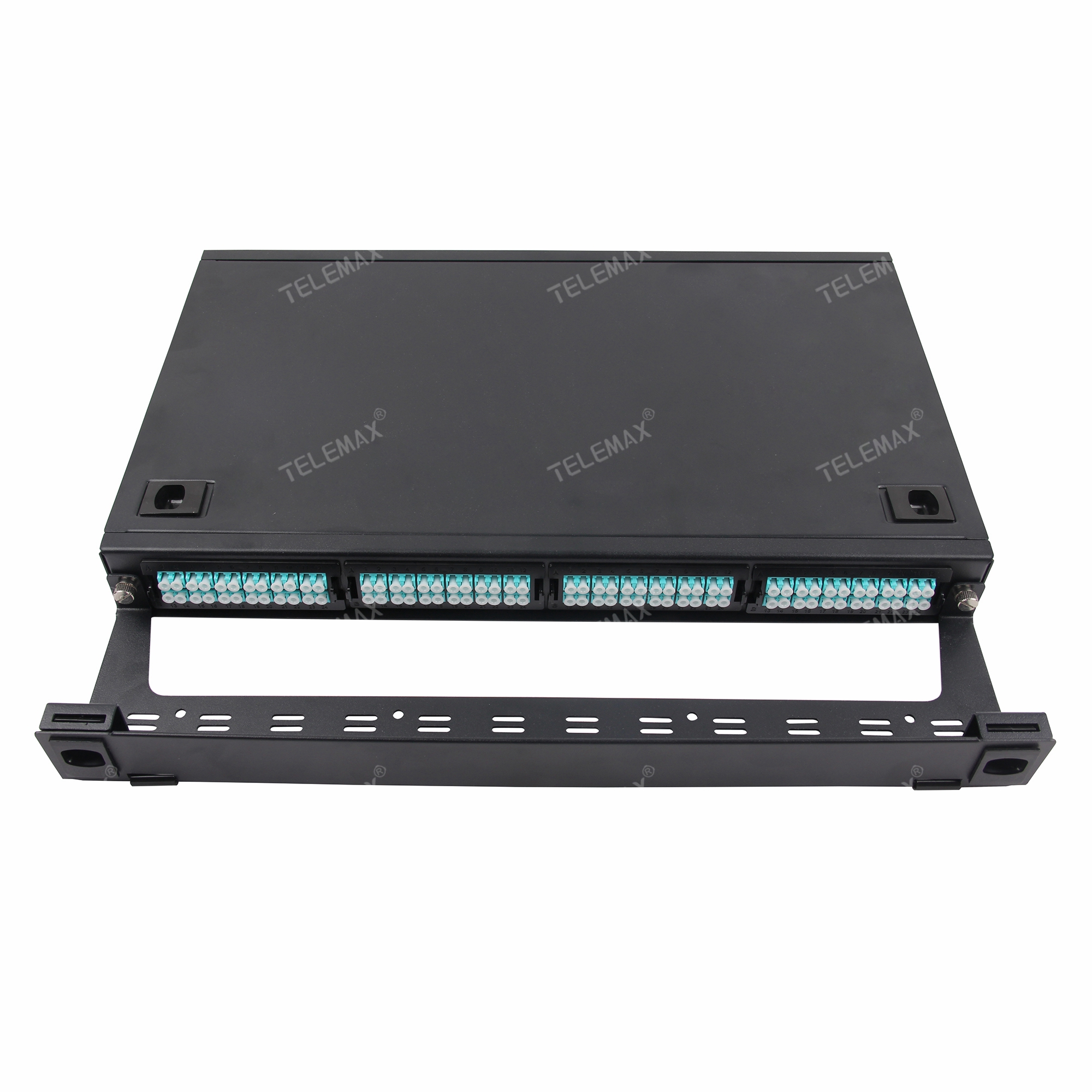 1U 19'' MPO Patch Panel 4*12 LC Duplex Adapters with Cable Management SPCC Material