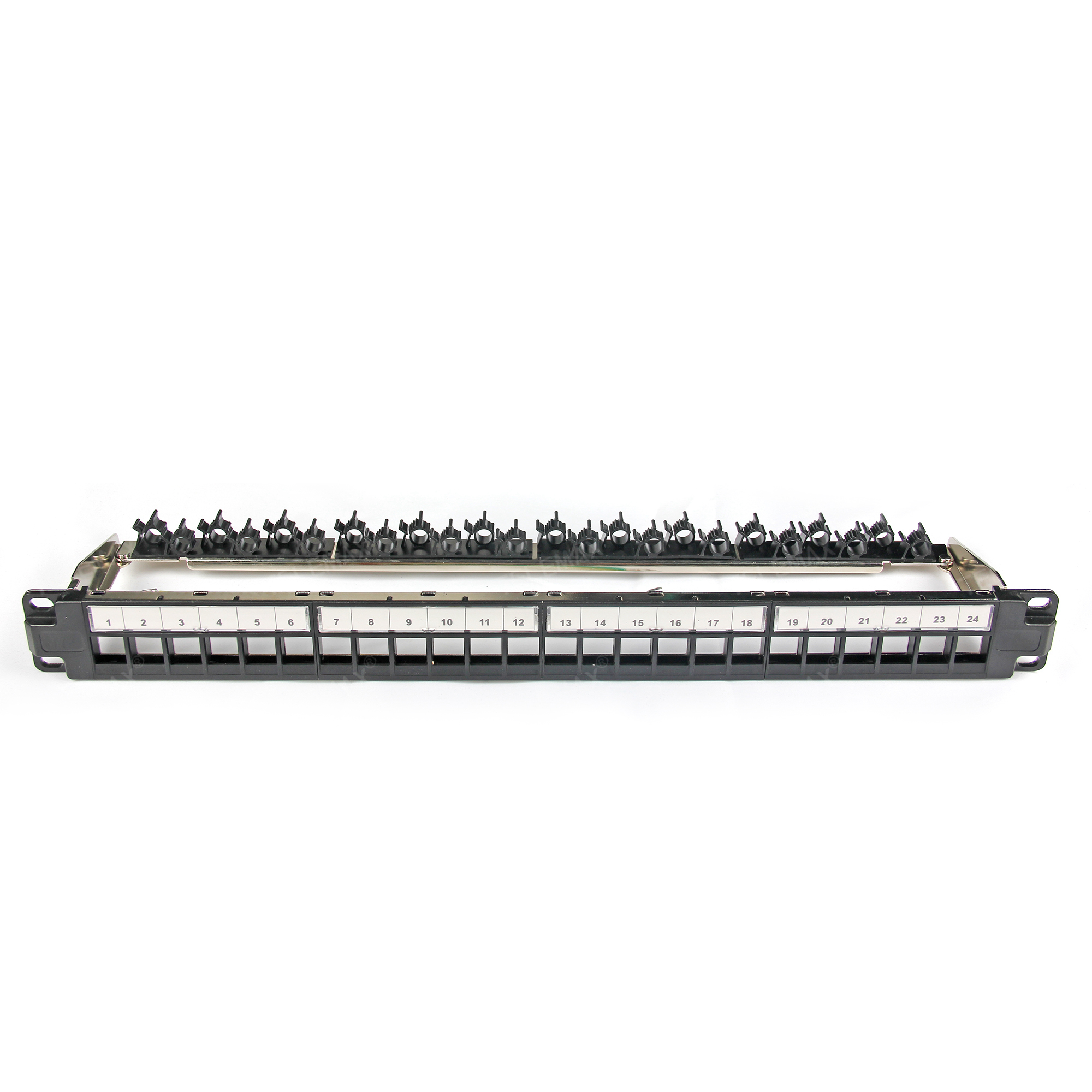 1U 19'' 24 Ports FTP Blank patch panel with Cable Holder