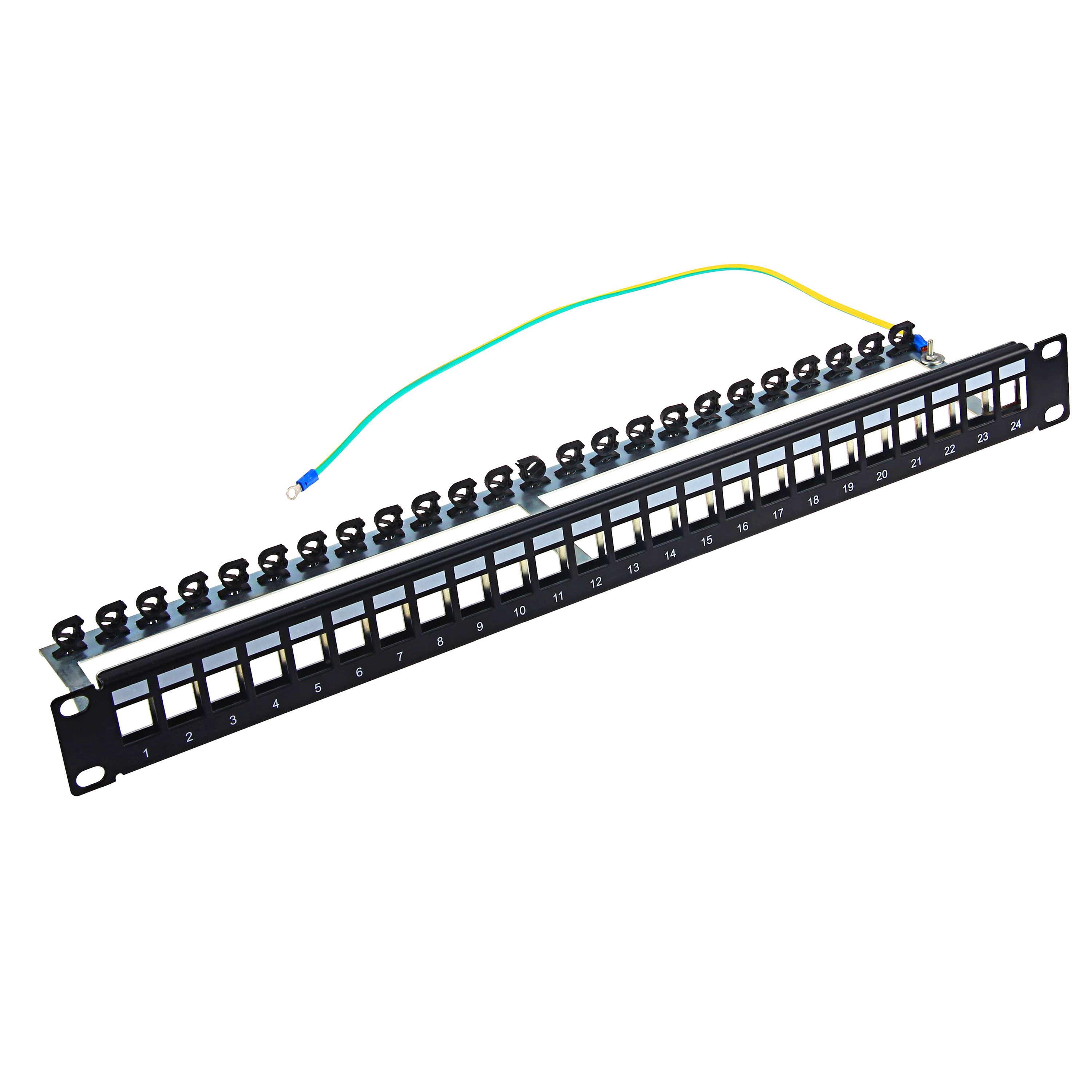 1U 19'' 24 Ports FTP Blank patch panel with Plastic Cable Holder