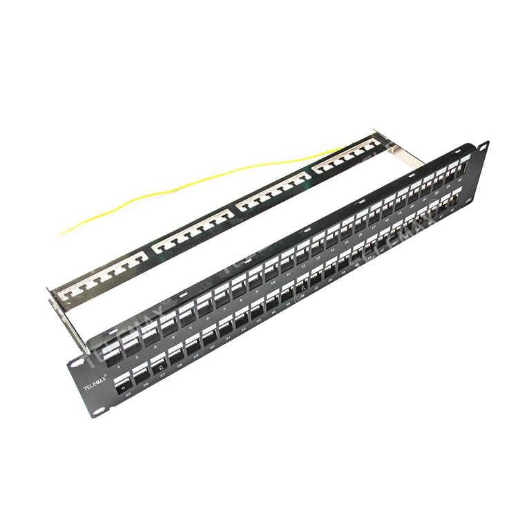 2U 19'' 48 Ports FTP Blank Patch Panel with Back bar